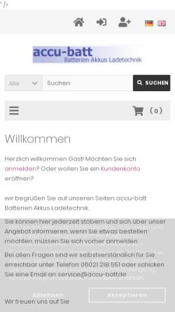 Vorschau der mobilen Webseite accu-batt.de, Hofmann, Armin
