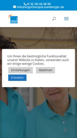 Vorschau der mobilen Webseite www.ergotherapie-bamberger.de, Praxis für Ergotherapie Bamberger