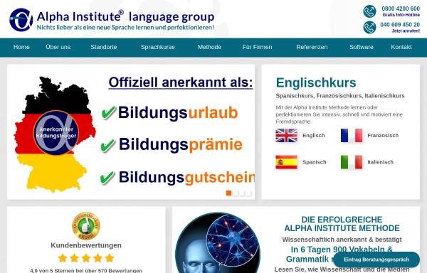 Vorschau von www.fremdsprache.de, Alpha Institute S.L.