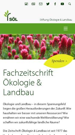 Vorschau der mobilen Webseite www.soel.de, Ökologie & Landbau