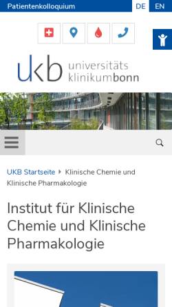 Vorschau der mobilen Webseite www.meb.uni-bonn.de, Bonn - Abteilung für Klinische Pharmakologie