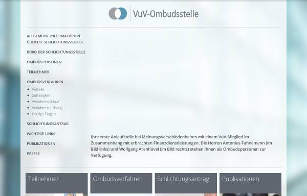 Vorschau von vuv-ombudsstelle.de, Verband unabhängiger Vermögensverwalter Deutschland e.V.