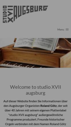 Vorschau der mobilen Webseite www.studio-xvii-augsburg.de, Studio XVII Augsburg