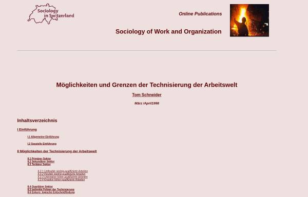 Vorschau von socio.ch, Tom Schneider: Technisierung der Arbeitswelt