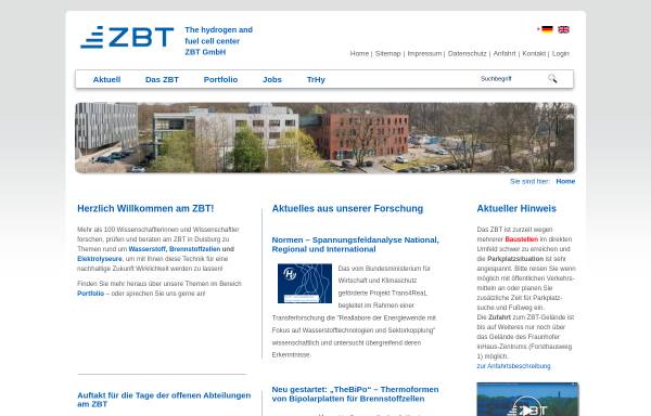 Vorschau von www.zbt-duisburg.de, Zentrum für Brennstoffzellentechnik GmbH