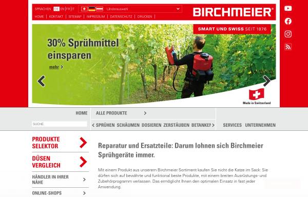 Vorschau von www.birchmeier.com, Birchmeier Sprühtechnik AG
