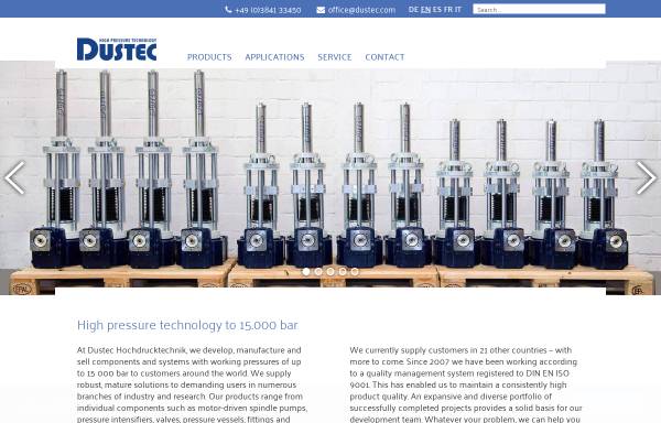 Vorschau von www.dustec.de, Dustec Hochdrucktechnik