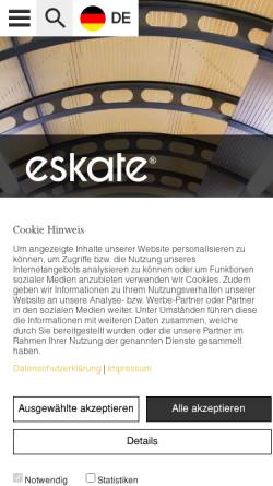 Vorschau der mobilen Webseite www.eskate.de, Eskate Rohrverbindungstechnik GmbH