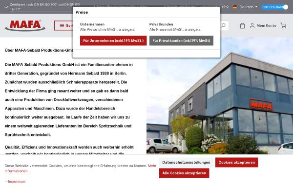 Vorschau von mafa-sebald.com, MAFA-Sebald Produktions-GmbH