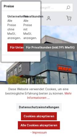 Vorschau der mobilen Webseite mafa-sebald.com, MAFA-Sebald Produktions-GmbH