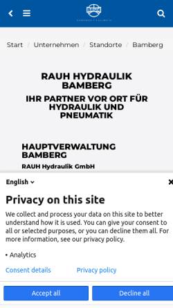 Vorschau der mobilen Webseite rauh-hydraulik.de, Rauh Hydraulik & Pneumatik GmbH