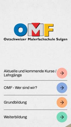 Vorschau der mobilen Webseite www.omfsulgen.ch, Malerfachschule Sulgen OMF