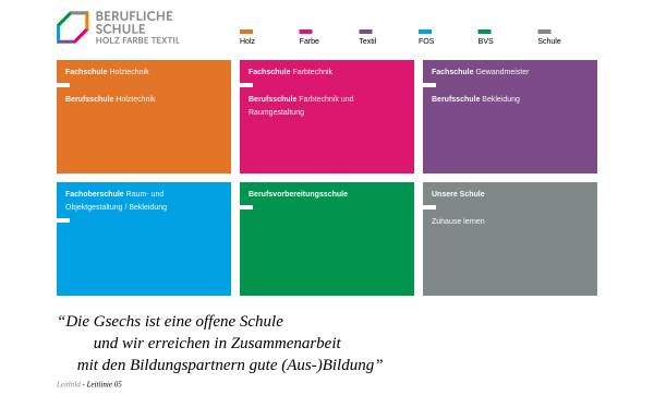 Vorschau von www.gsechs.de, Staatliche Gewerbeschule für Holztechnik, Farbtechnik und Raumgestaltung - G6