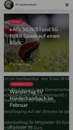 Vorschau der mobilen Webseite www.sv-niederhambach.de, SV Niederhambach e.V.