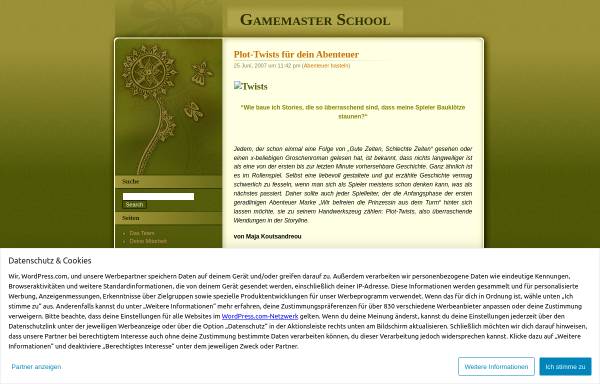 Vorschau von spielleitertipps.wordpress.com, Gamemaster School