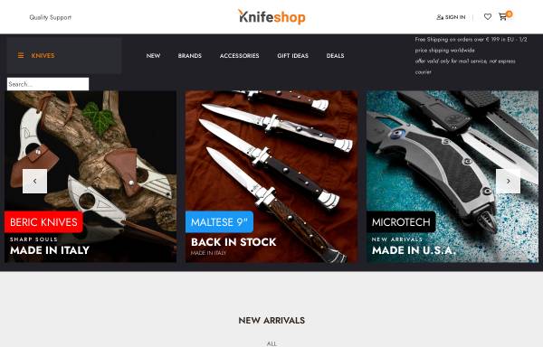 Vorschau von www.knifeshop.com, Knifeshop.com Handels GmbH