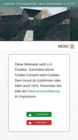 Vorschau der mobilen Webseite www.jgmainz.de, Jüdische Gemeinde Mainz