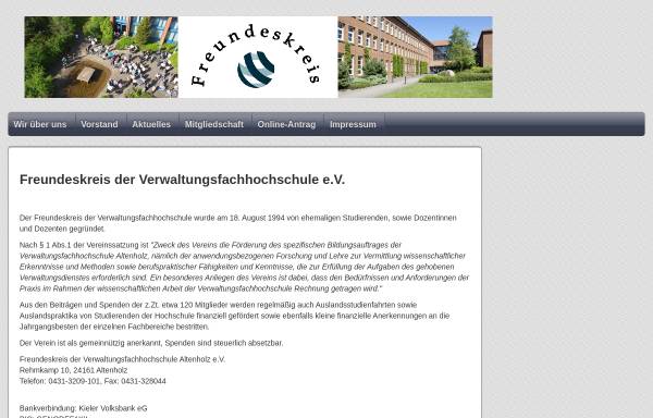 Vorschau von www.freundeskreis-vfh.de, Freundeskreis der Verwaltungsfachhochschule Altenholz e.V.