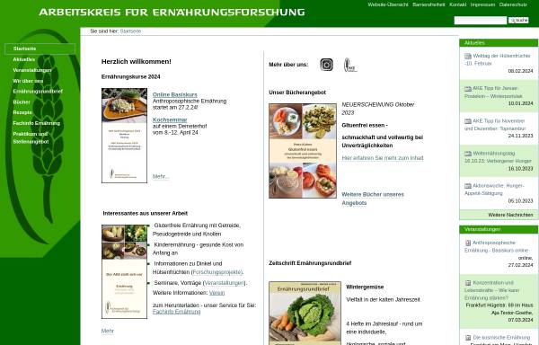 Vorschau von www.ak-ernaehrung.de, Arbeitskreis für Ernährungsforschung e.V.