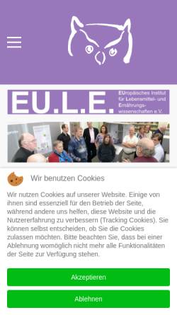 Vorschau der mobilen Webseite www.das-eule.de, Eulenspiegel - Ernährung online
