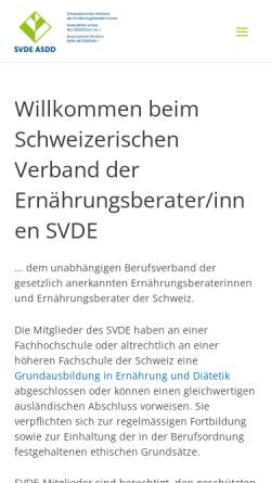 Vorschau der mobilen Webseite www.svde-asdd.ch, SVDE ASDD