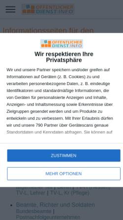 Vorschau der mobilen Webseite oeffentlicher-dienst.info, Klenk, Markus