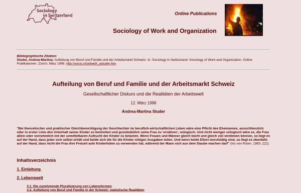 Vorschau von socio.ch, Andrea Studer: Aufteilung von Beruf und Familie