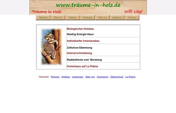 Vorschau von www.traeume-in-holz.de, Willi Liegl - Holzbau