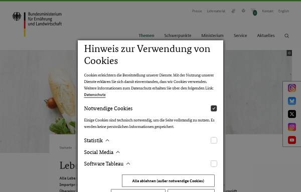 Vorschau von www.bmelv.de, BMELV: Lebensmittelsicherheit