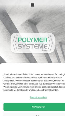 Vorschau der mobilen Webseite www.polymersysteme.de, Polymer-Systeme GmbH