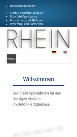 Vorschau der mobilen Webseite www.rhein-kastellaun.de, Rhein Betonabstandhalter