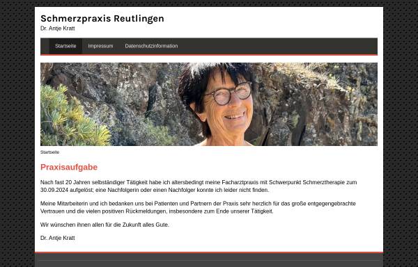 Vorschau von www.schmerzpraxis-reutlingen.de, Dr. Antje Kratt