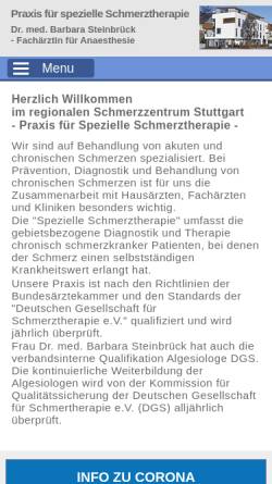 Vorschau der mobilen Webseite www.schmerzzentrum-stuttgart.de, Dr. med. Barbara Steinbrück