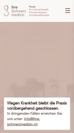Vorschau der mobilen Webseite ihre-schmerzmedizin.ch, Dr. med. Martin Schnyder