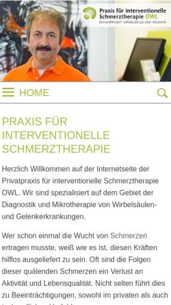 Vorschau der mobilen Webseite www.praxis-interventionelle-schmerztherapie.de, Praxis für interventionelle Schmerztherapie