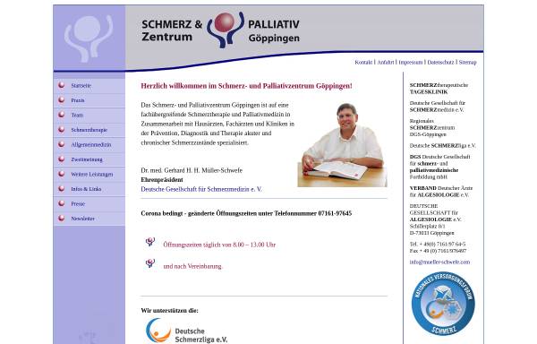 Vorschau von www.mueller-schwefe.de, Schmerz- und Palliativzentrum Dr. med. Gerhard Müller-Schwefe