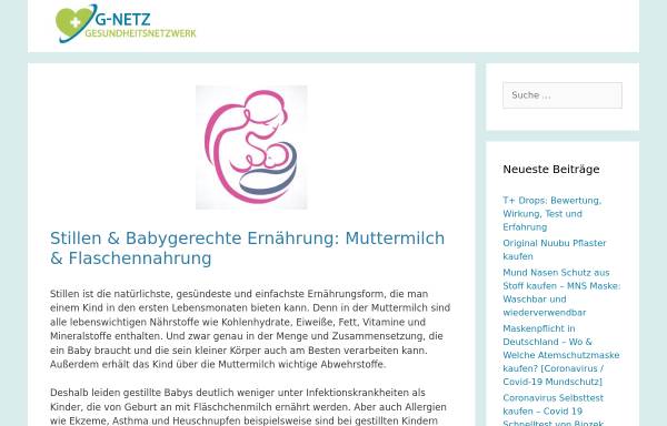 Vorschau von www.g-netz.de, Ernährung während der Stillzeit