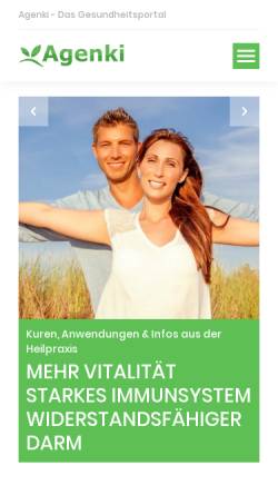 Vorschau der mobilen Webseite www.agenki.de, Gesundheitsratgeber Ernährung