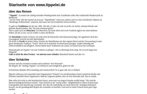 Vorschau von www.tippelei.de, Tippelei - Tradition der Wanderschaft im Handwerk