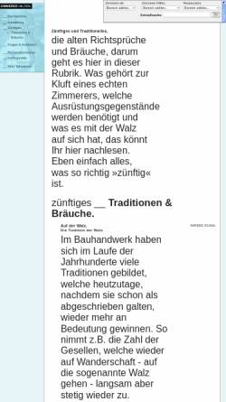 Vorschau der mobilen Webseite www.zimmerin.de, ZiHi - Die Zimmererseiten Hildesheim