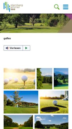 Vorschau der mobilen Webseite www.golf-starnberger-see.de, Golf Starnberger See
