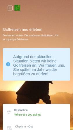 Vorschau der mobilen Webseite www.golf-reisen.de, Golf-Reisen.de, Angelika Lerche