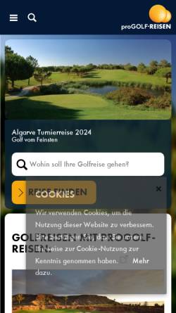 Vorschau der mobilen Webseite www.progolf-reisen.de, proGOLF-Reisen GmbH