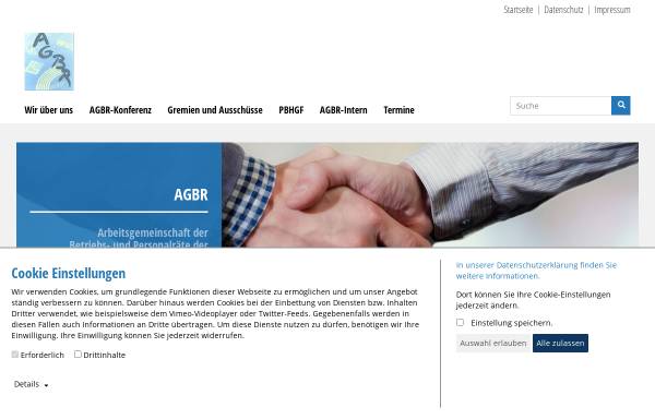 Vorschau von www.agbr.de, Arbeitsgemeinschaft der Betriebs- und Personalräte der außeruniversitären Forschungseinrichtungen