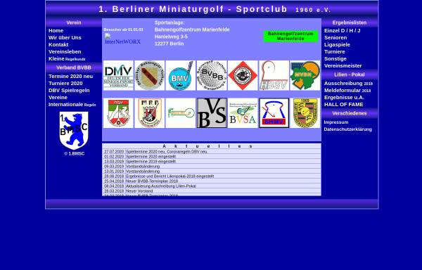 Vorschau von www.1-bmsc.de, 1. Berliner Minaturgolf-Sportverein 1960 e.V.