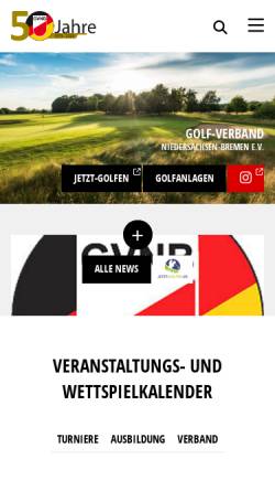 Vorschau der mobilen Webseite www.golfverband-niedersachsen-bremen.de, Golf-Verband Niedersachsen-Bremen e.V.