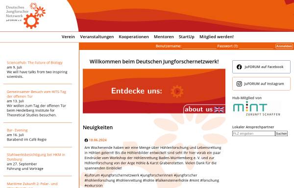 Vorschau von www.juforum.de, juFORUM e.V. - Jungforscher-Netzwerk