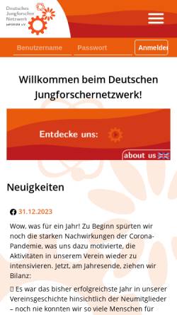 Vorschau der mobilen Webseite www.juforum.de, juFORUM e.V. - Jungforscher-Netzwerk