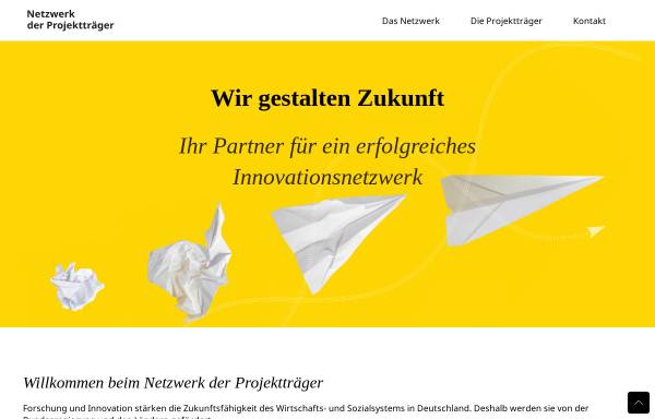 Vorschau von www.ptnetz.de, Netzwerk der Projektträger