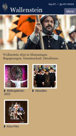 Vorschau der mobilen Webseite www.wallenstein-mm.de, Wallenstein Sommer 1630